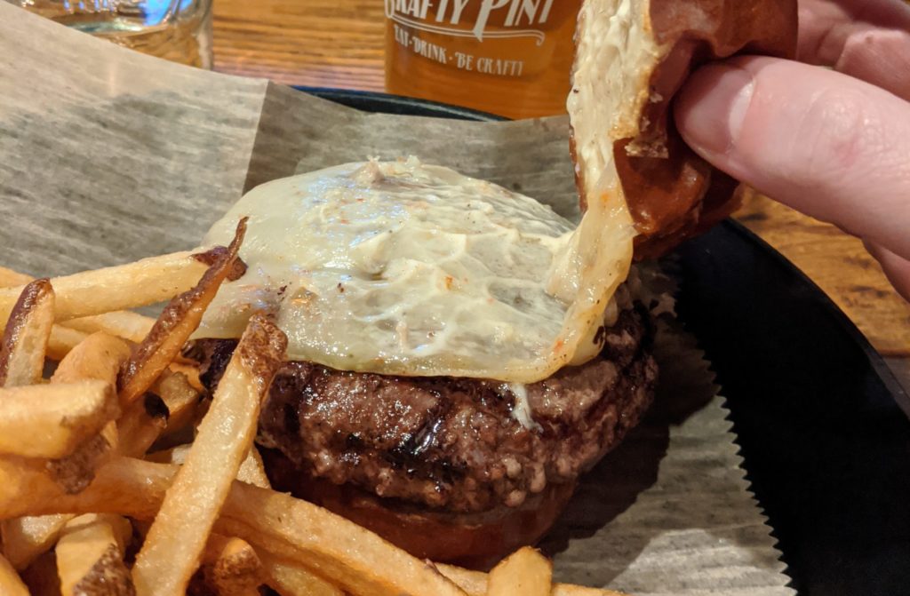 ghost pepper burger at crafty pint fartley farms
