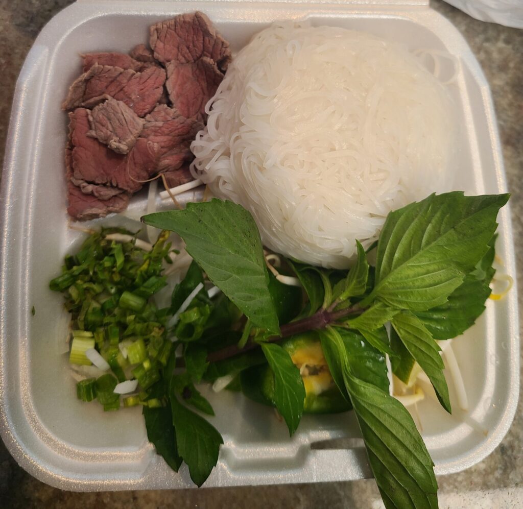 Spicy Filet Steak rice noodles from pho chef by fartley farms